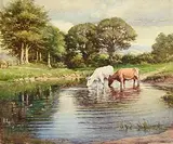 Lady Kate Dobbin, A Backwater on the Lee, watercolour on paper