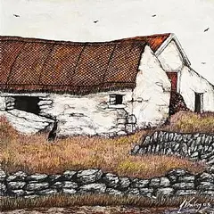 John Verling, Farmstead, West Cork, 2003, oil on board