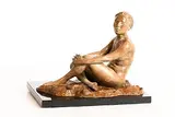 Paddy Campbell, Seated Lady, bronze on granite base - number 5 from an edition of 11