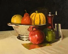 Trevor Geoghegan, Fruit, Collander and Condiments, 2008, oil on canvas