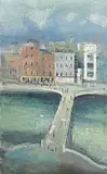 Peter Pearson, Millennium Bridge, Dublin, 2004, oil on board