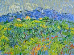 Desmond Carrick, Cottages in Connemara, oil on canvas board