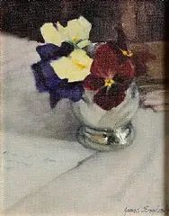 Flowers by James English, oil on panel, sold May 2025