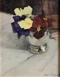 James English, Flowers, oil on panel