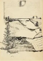 Patrick Hickey, Wicklow Landscape, pencil on paper