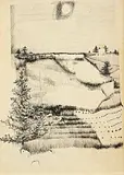 Patrick Hickey, Wicklow Landscape, pencil on paper
