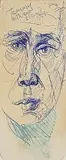 Edward McGuire, Self Portrait, ink drawing