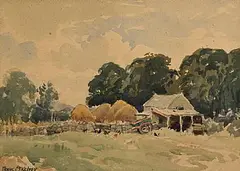 The Harvest by Frank McKelvey, watercolour on paper, sold May 2025