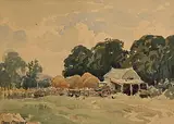 Frank McKelvey, The Harvest, watercolour on paper