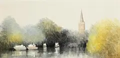 St. Helen's Church, Abingdon by Anthony Robert Klitz, oil on canvas, sold May 2025