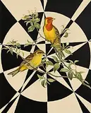 Karim Ghelloussi, Untitled - Amalgames Series Yellow, 2009, oil and ink on paper