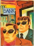 Graham Knuttel, The Bankers, pastel on paper