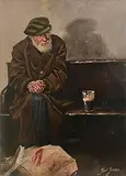 Ted Jones, The Evening Herald Man, oil on canvas