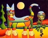 Alan Kenny, Landscape Cat, acrylic on canvas