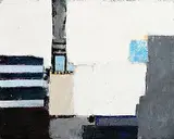 Michael Hales, Lost Cities, Slate and Gold, encaustic, oils on gold leaf on canvas laid on board