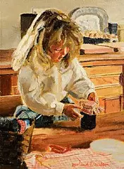 Rowland Davidson, Little Girl Can't Rest, oil on canvas
