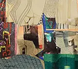 George Campbell, Interior, collage and mixed media