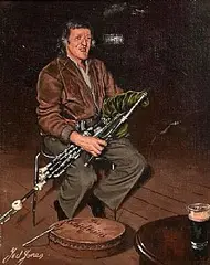 Ted Jones, Paddy Moloney, oil on canvas board