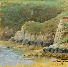 Julian Friers, The Rocky Shore, oil on board