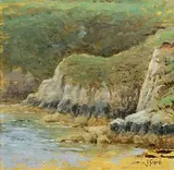 Julian Friers, The Rocky Shore, oil on board