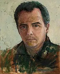 James MacKeown, Self Portrait, oil on board