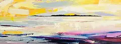 Paula McKinney, Distant Island, oil on board