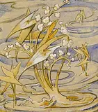 Mainie Jellett, Lily Pond, gouache