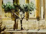 Mark O'Neill, Outside the Basillica, 2007, oil on board