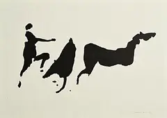 Louis le Brocquy, The Tain - Cuchulain Mounting into His Chariot, 1969, lithograph - number 61 from an edition of 70