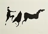 The Tain - Cuchulain Mounting into His Chariot by Louis le Brocquy, 1969, lithograph - number 61 from an edition of 70, sold Mar 2025