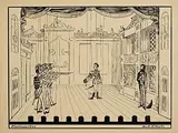 Jack Butler Yeats, Marionettes, pen and black ink on paper
