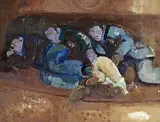George Campbell, On the Settee, Inishlacken, oil on board