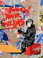 Thierry Guetta, Every Day Life, 2024, unique silkscreen and mixed media on wove paper