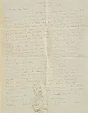 Letter to Miss Squires by John Butler Yeats, 1920, pen and ink on paper, sold Mar 2025
