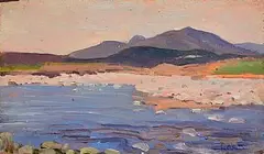 Carraroe, Connemara by Charles Vincent Lamb, oil on board, sold Mar 2025