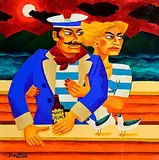 Navy Rum by Graham Knuttel, oil on canvas, sold Mar 2025