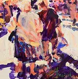Arthur K. Maderson, At the Market, oil on board