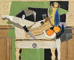 Nevill Johnson, Homage to George Bracque, 1992, mixed media and collage on card