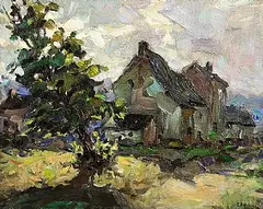 Estella Solomons, The Farmstead, oil on board