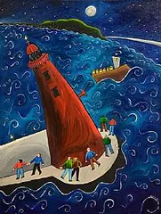 Shane Johnson, Poolbeg Moonlight, 2002, acrylic on canvas