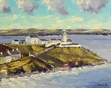 Ivan Sutton, Roches Point Lighthouse, oil on canvas board