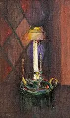 The Candle by Richard Kingston, oil on board, sold Mar 2025