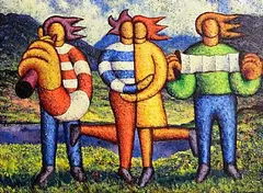 Alan Kenny, The Lovers in Landscape with Muscians, 2013, acrylic on canvas