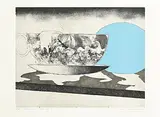 Micheal Farrell, Storm in a Teacup, 1977, lithograph - number 73 from an edition of 80