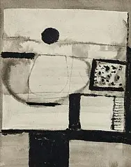 Figure in Landscape by Colin Middleton, watercolour on paper, sold Mar 2025