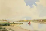 Frank McKelvey, Sailing on the Lagan, watercolour on paper