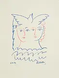 Pablo Picasso Spanish, Two Women and a Dove, lithograph - number 875 from an edition of 1000