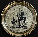 Pablo Picasso Spanish, Don Quixote, silver plate made from 6 ounces of sterling silver by the Washington Mint in 1972 - number 6591 from 9800