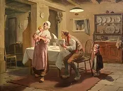 Alexander Rosell, Reading the News, oil on canvas