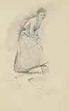 Digging in the Garden by John Butler Yeats, pencil on paper (second image verso), sold Mar 2025